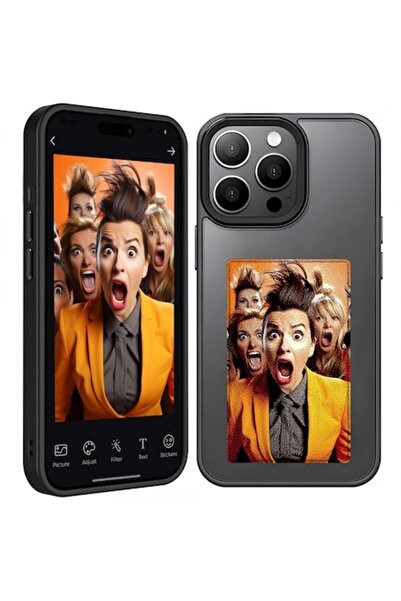 Stef's Cat Carcasă pentru Apple iPhone 15 Pro, SmartScreen NFC, Neagră