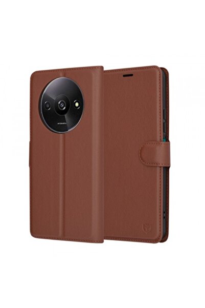 Stef's Cat Husă pentru Xiaomi Redmi A3x / A3, Folio din piele, Maro