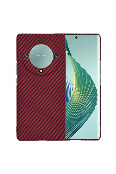 Stef's Cat Carcasă pentru Honor Magic5 Lite, Carbonite Fiber Shell, Roșu