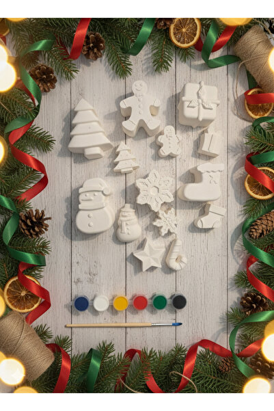 Hobiuniverse MEGA Taştozu Boyama Seti | 14 Parça Yılbaşı Figürleri | Kendin Y...