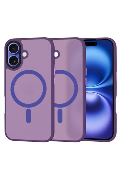 Stef's Cat Carcasă MagSafe pentru Apple iPhone 16, HaloFrost, violet închis