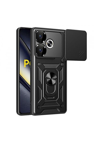 Stef's Cat Θήκη για Xiaomi Poco F6, CamShield, Μαύρη