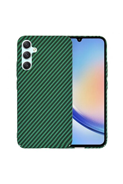Stef's Cat Carcasă din fibră de carbon pentru Samsung Galaxy A34 (A346), verde
