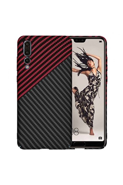 Stef's Cat Husă de telefon pentru Huawei P20 Pro, Carbonite FiberShell Vortex, Roșu