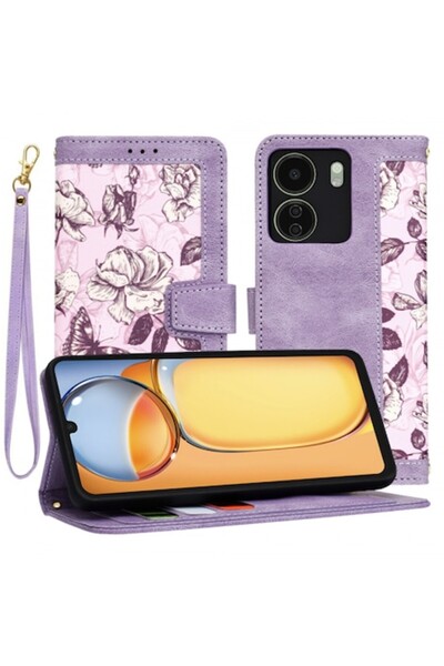 Stef's Cat Husă pentru Xiaomi Poco C65 / Redmi 13C, FlipCraft, Violet