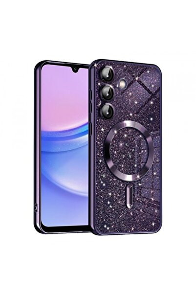 Stef's Cat Husa MagSafe pentru Samsung Galaxy A15 5G A156 / A15 A155, Luxury Glitter, Mov Inchis