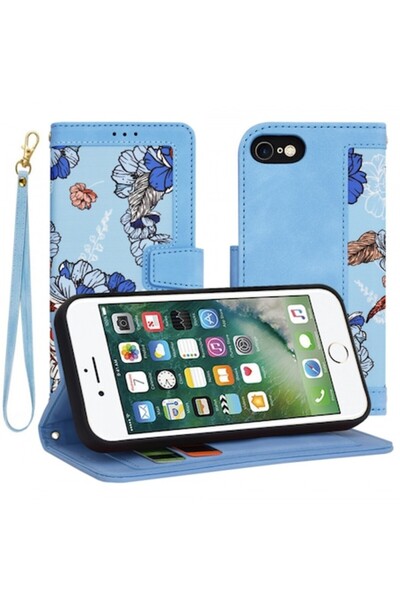 Stef's Cat Case for Apple iPhone SE (2022) / SE (2020) / 8 / 7, FlipCraft, Blue