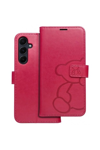 Stef's Cat Carcasă pentru Samsung Galaxy A55 5G A556, MEZZO Teddy Bear, Magenta