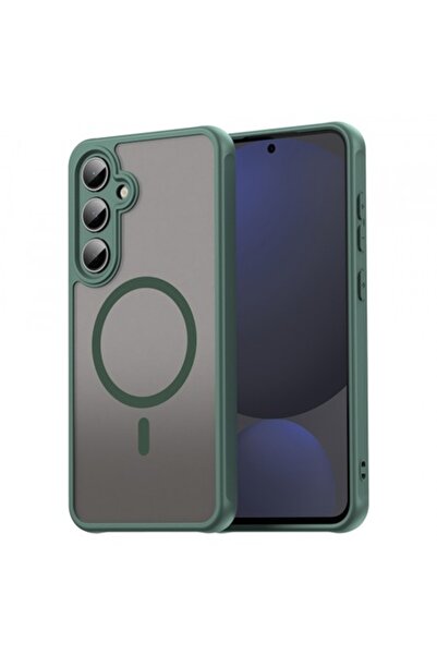 Stef's Cat Θήκη MagSafe για Samsung Galaxy S24 FE S721, HaloFrost II, Πράσινη