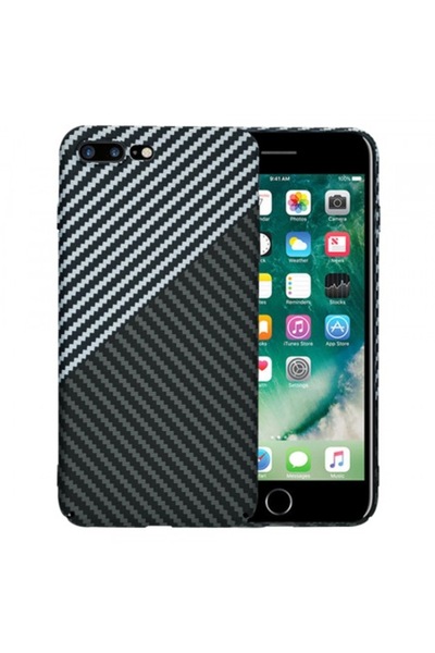 Stef's Cat Case for Apple iPhone 8 Plus / 7 Plus, Carbonite FiberShell, Gray