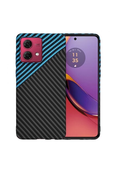 Stef's Cat Husă Motorola Moto G84, Carbonite FiberShell, Albastră