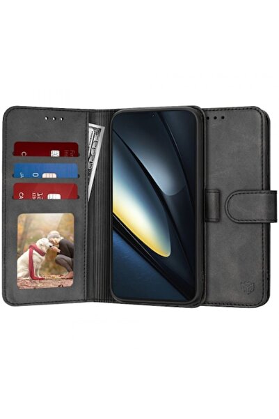 Stef's Cat Калъф за Xiaomi Poco F6 Pro, Дневник, Черен