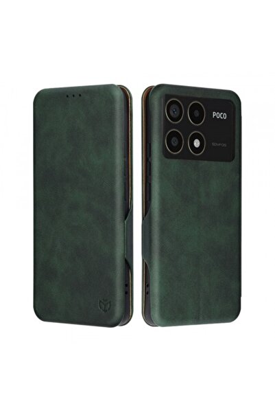 Stef's Cat Husă pentru Xiaomi Poco F6 Pro, Safe Wallet Plus, Verde