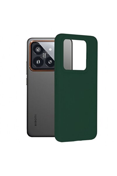 Stef's Cat Калъф за Xiaomi 14 Pro, мек ръб, зелен