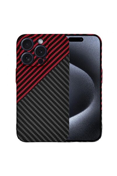 Stef's Cat Carcasă Carbonite FiberShell Vortex pentru Apple iPhone 15 Pro - Roșu