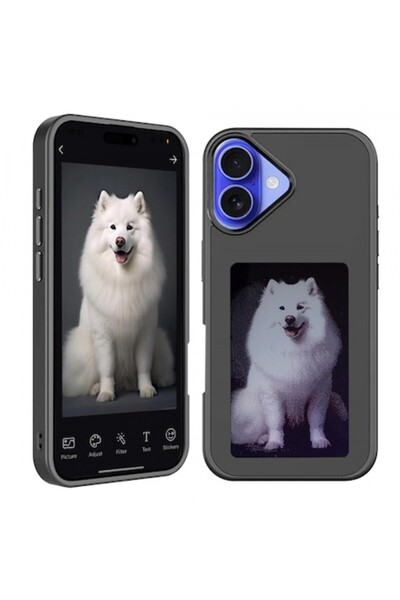 Stef's Cat Carcasă de telefon pentru Apple iPhone 16, SmartScreen NFC, Neagră