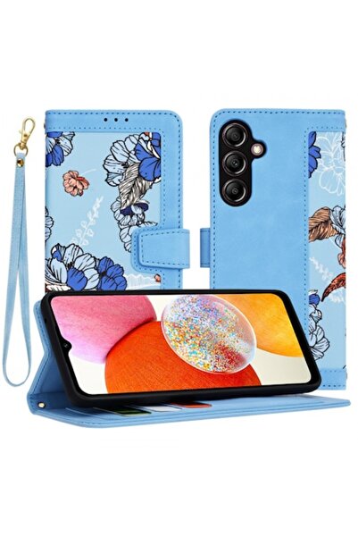 Stef's Cat Калъф за Samsung Galaxy A14 A145 / A14 5G A146, FlipCraft, Син