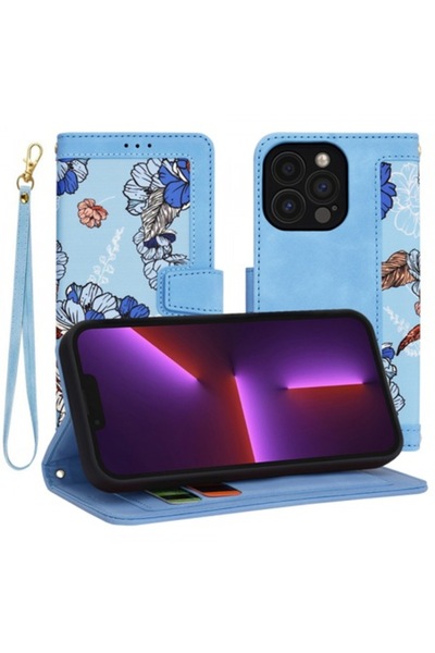 Stef's Cat Husa pentru Apple iPhone 13 Pro, FlipCraft, Bleu