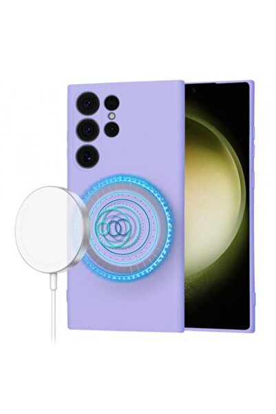 Stef's Cat Θήκη MagSafe για Samsung Galaxy S23 Ultra S918, SoftFlex, Ανοιχτό Μωβ