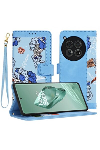 Stef's Cat Husă pentru OnePlus 12, Techsuit FlipCraft, Albastră