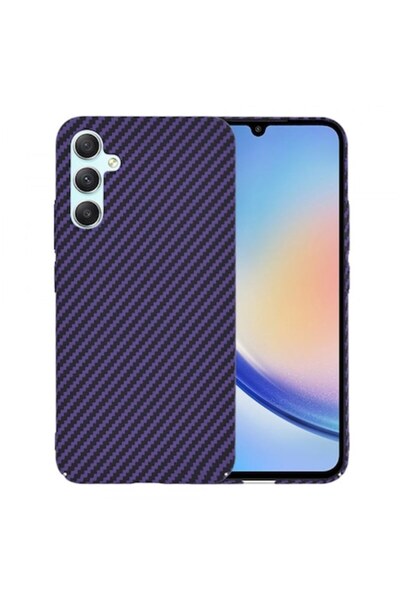 Stef's Cat Θήκη τηλεφώνου για Samsung Galaxy A34 A346, Carbonite FiberShell, Μωβ