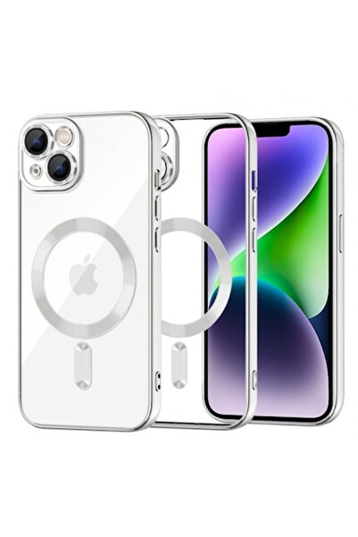 Stef's Cat Husă MagSafe pentru Apple iPhone 14 Plus, Cristal Luxos, Argintie