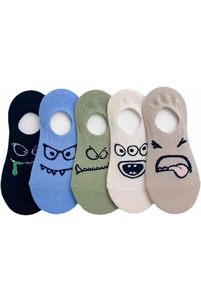 AZONEE Cute Funny Socks for Women, 5 Pair Novelty Silly Ankle Socks, Weird Footies for Girls, Fun Qu