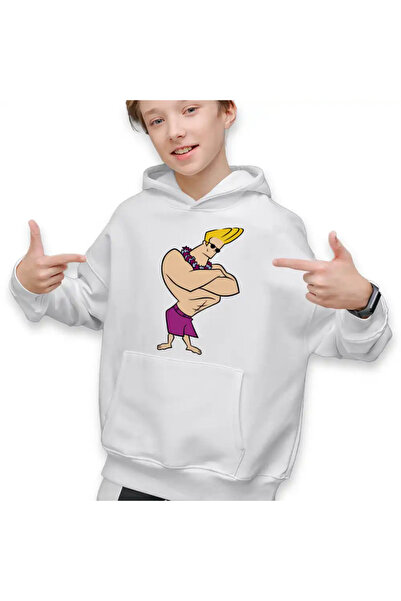 OEM Παιδικό Φούτερ Johnny Bravo Hawaii Beach Fitness για Αγόρια