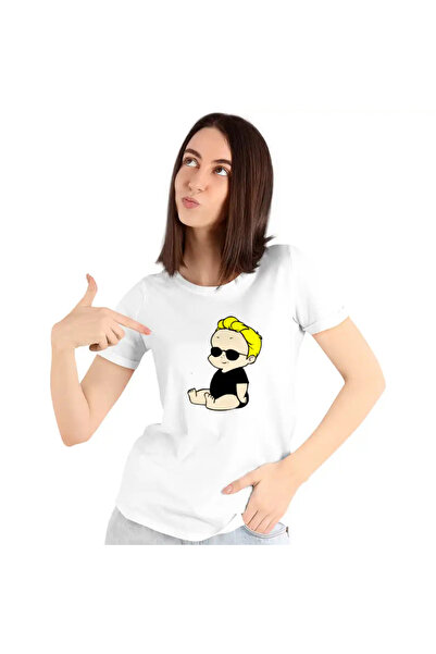 OEM Tricou Femei Johnny Bravo Bebelus Blond Ochelari