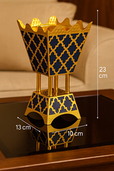 Palaces Square incense burner, navy blue with gold