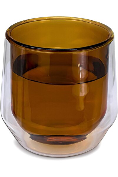 MIBRU Double-Wall Glass for Espresso, Turkish Tea & Arabic Coffee, Insulated - Yellow 250ml