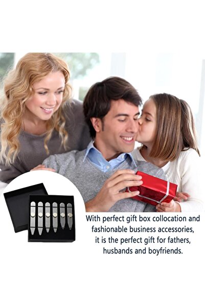 RADIOTRONICS Collar Stays for Men's Dress Shirts - 6 Pieces Metal Collar Sticks