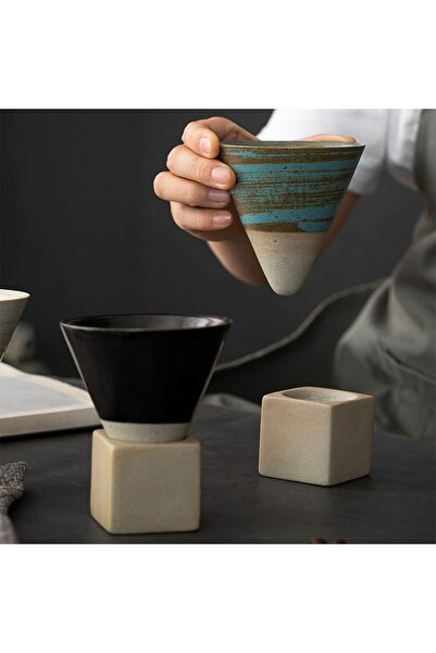 Generic MIBRU Ceramic Coffee Cup with White Saucer, 150 ml