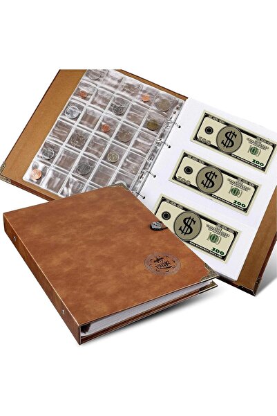 Zonon ألبوم تجميع العملات المعدنية يحتوي على 150 جيبًا للعملات المعدنية و240 ...