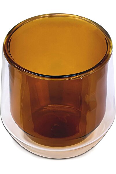 MIBRU Double-Wall Glass for Espresso, Turkish Tea & Arabic Coffee, Insulated - Yellow 250ml