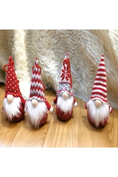 Yenigeldi 1 Adet 15 Cm Gnome Cüce Noel Baba Süsler Peluş Cüce Yılbaşı Süs Askılı