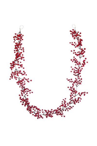 OEM Ghirlandă de Crăciun, Fructe de pădure, 1,85m x 8cm, Roșu, Plastic