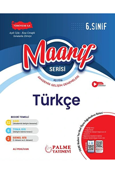 Palme Yayınevi Palme Yayınları 6. Sınıf Maarif Serisi Türkçe Haftalık Deneme ...