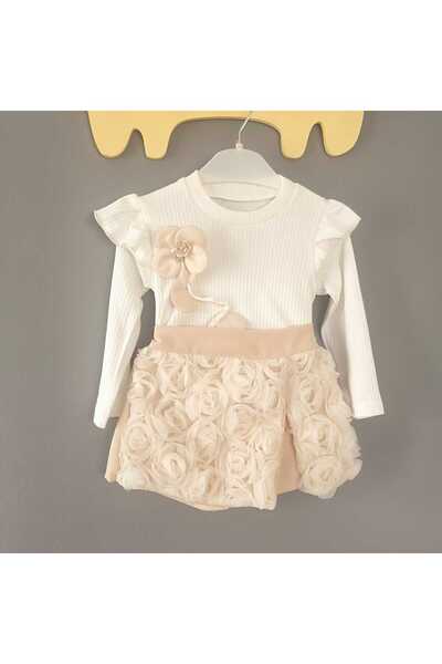 Renata's Baby Girl Child Rose Detailed Shorts Skirted 2-Piece Stylish Set