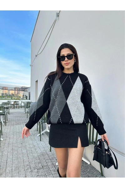 nefes Baklava Patterned Women's Knitting Sweater