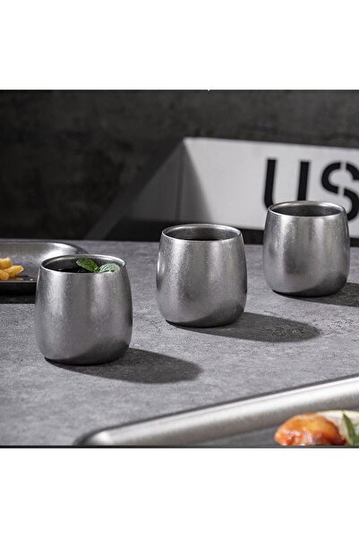 Generic 120ml Double-Wall Stainless Steel Espresso Cup - Vacuum-Insulated Small Cup for V60, Drip Coffee - A