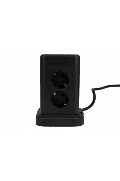 Huslog Power Strip 8 Sockets, 4 USB, 1.7m, Black