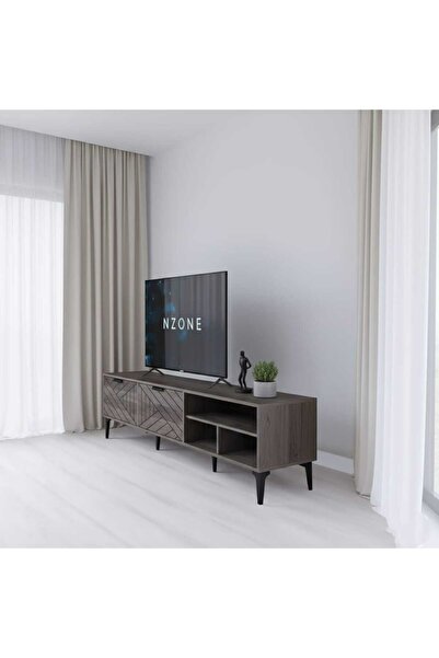 NZONE STORE Modern wooden TV table with elegant geometric design