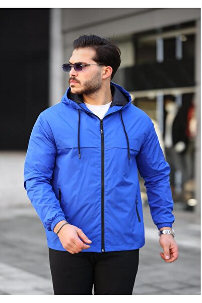 The Naz Line Men's Lined Waterproof Raincoat with Hooded Pockets