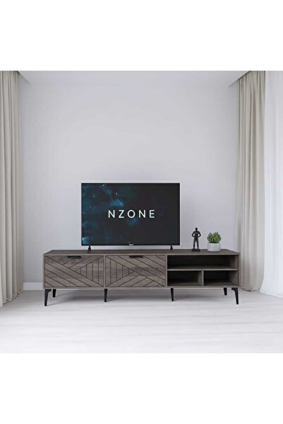 NZONE STORE Modern wooden TV table with elegant geometric design