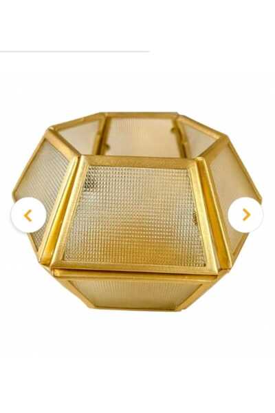 Flexible Suport de lumânare din metal auriu și sticlă, 11 × 12,5 × 7,7 cm