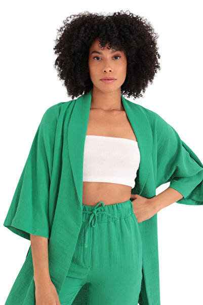 Budi Relaxed Fit Kimono Top-Green