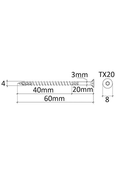 Mag-Krak Surub Dulgherie Cap Inecat 4x60 - 200buc/cutie