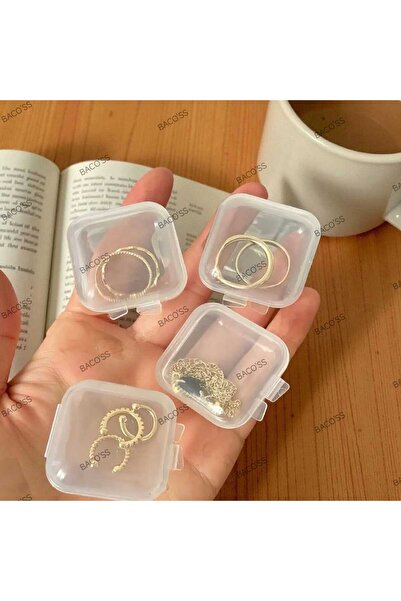 Bacoss ŞEFFAF TAKI-KÜPE-TOKA VE AKSESUAR KUTUSU 10 'LU 3,5X3,5 (BC-1242 )