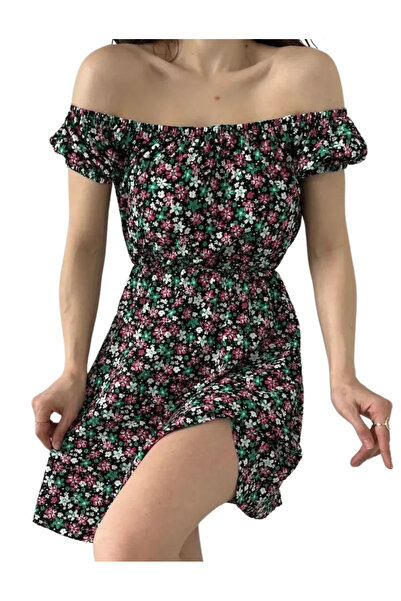 POYRAZ MARKET Madonna Collar Floral Patterned Dress